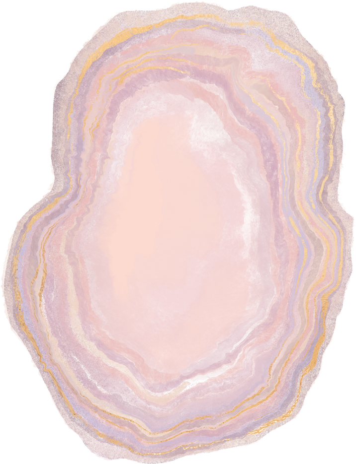 Marbleized Geode Pink Amethyst and Gold Streaks Sliced Geode