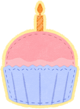 Cute Felt Birthday Cupcake